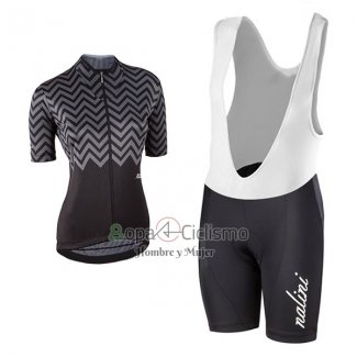 Nalini Ropa Ciclismo Culotte Corto 2017 Mujer Mangas Cortas Gris y Negro