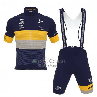 Novo Nordisk Ropa Ciclismo Culotte Corto 2022 Hombre Mangas Cortas Profundo Azul AMarillo