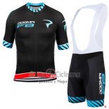 Pinarello Ropa Ciclismo Culotte Corto 2015 Hombre Mangas Cortas Negro y Azul