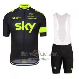 Sky Ropa Ciclismo Culotte Corto 2016 Mangas Cortas Verde y Negro