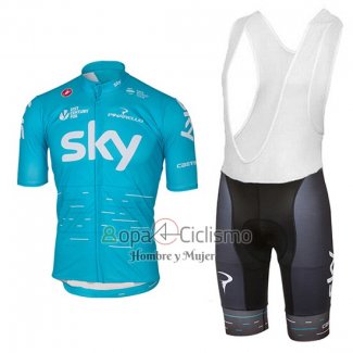 Sky Ropa Ciclismo Culotte Corto 2017 Mangas Cortas Azul