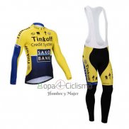 Tinkoff Saxo Bank Ropa Ciclismo Culotte Largo 2014 Mangas Largas Azul y AMarillo