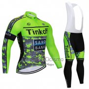 Tinkoff Saxo Bank Ropa Ciclismo Culotte Largo 2020 Mangas Largas Verde Camuflaje