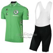 Tour DE Francia Ropa Ciclismo Culotte Corto 2017 Hombre Mangas Cortas Verde