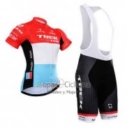 Trek Factory Racing Ropa Ciclismo Culotte Corto 2015 Mangas Cortas Blanco Rojo