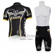 Trek Ropa Ciclismo Culotte Corto 2009 Mangas Cortas Negro y AMarillo