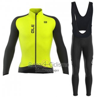 Ale Ropa Ciclismo Culotte Largo 2017 Hombre Mangas Largas AMarillo