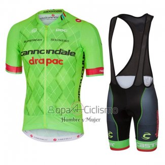 Cannondale Drapac Ropa Ciclismo Culotte Corto 2016 Hombre Mangas Cortas Verde y Negro