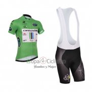 Cannondale Lider Ropa Ciclismo Culotte Corto 2013 Hombre Mangas Cortas Verde y Blanco