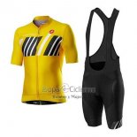 Castelli Ropa Ciclismo Culotte Corto 2020 Hombre Mangas Cortas AMarillo Negro