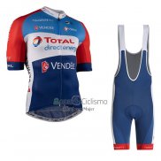 Direct Energie Ropa Ciclismo Culotte Corto 2021 Hombre Mangas Cortas Azul Rojo Blanco