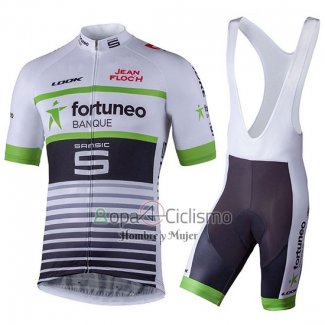 Fortuneo Samsic Ropa Ciclismo Culotte Corto 2018 Mangas Cortas Blanco