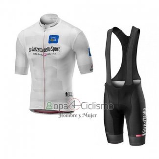 Giro d'Italia Ropa Ciclismo Culotte Corto 2019 Hombre Mangas Cortas Blanco