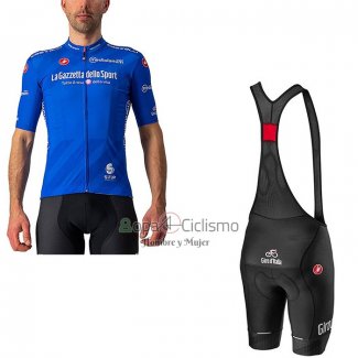 Giro d'Italia Ropa Ciclismo Culotte Corto 2021 Hombre Mangas Cortas Azul