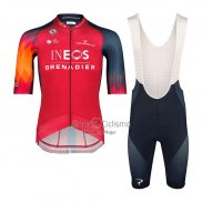 Ineos Grenadiers Ropa Ciclismo Culotte Corto 2023 Mangas Cortas Rojo