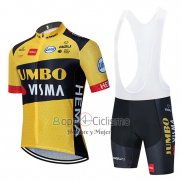 Jumbo Visma Ropa Ciclismo Culotte Corto 2020 Mangas Cortas AMarillo Negro