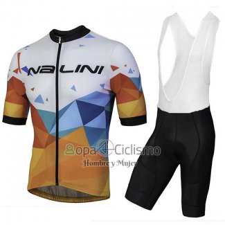 Nalini Ahs Discesa Ropa Ciclismo Culotte Corto 2018 Men Mangas Cortas Blanco y Naranja