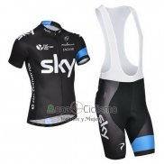 Sky Ropa Ciclismo Culotte Corto 2014 Mangas Cortas Negro y Blanco