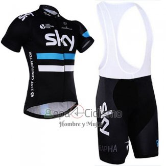 Sky Ropa Ciclismo Culotte Corto 2016 Mangas Cortas Negro