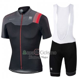 Sportful Ropa Ciclismo Culotte Corto 2017 Hombre Mangas Cortas Negro y Rojo