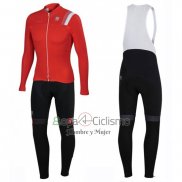 Sportful Ropa Ciclismo Culotte Largo 2016 Hombre Mangas Largas Blanco y Rojo