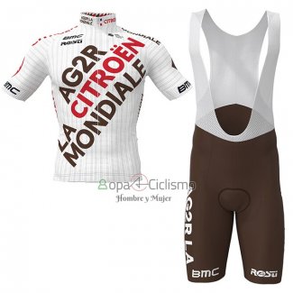 Ag2r Citroen Team Ropa Ciclismo Culotte Corto 2023 Mangas Cortas Blanco Negro