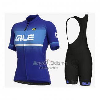 Ale Ropa Ciclismo Culotte Corto 2021 Mujer Mangas Cortas Azul