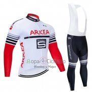 Arkea Samsic Ropa Ciclismo Culotte Largo 2020 Mangas Largas Blanco Rojo