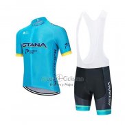 Astana Ropa Ciclismo Culotte Corto 2020 Mangas Cortas Azul AMarillo