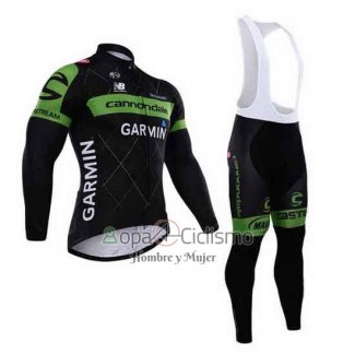 Cannondale Ropa Ciclismo Culotte Largo 2015 Hombre Mangas Largas Verde y Negro