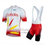 Cofidis Ropa Ciclismo Culotte Corto 2019 Mangas Cortas Rojo Blanco