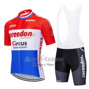 Corendon Circus Ropa Ciclismo Culotte Corto 2019 Hombre Mangas Cortas Rojo Blanco Azul