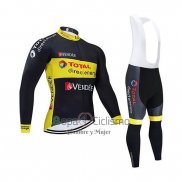 Direct Energie Ropa Ciclismo Culotte Largo 2019 Hombre Mangas Largas Negro AMarillo