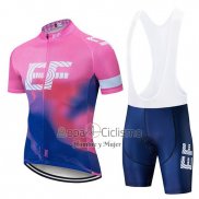 Ef Education First Ropa Ciclismo Culotte Corto 2019 Mangas Cortas Rosa Azul