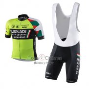 Euskadi Ropa Ciclismo Culotte Corto 2017 Hombre Mangas Cortas Verde y Negro