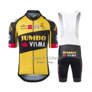 Jumbo Visma Ropa Ciclismo Culotte Corto 2021 Mangas Cortas AMarillo