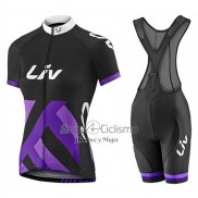 Liv Race Day Ropa Ciclismo Culotte Corto 2017 Mujer Mangas Cortas Negro y Violeta