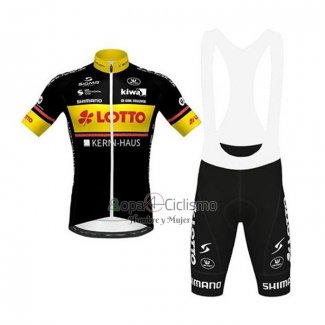 Lotto-kern Haus Ropa Ciclismo Culotte Corto 2020 Hombre Mangas Cortas Negro AMarillo