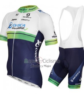 Orica Verdeedge Ropa Ciclismo Culotte Corto 2015 Mangas Cortas Blanco y Azul