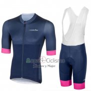 Rh+ Ropa Ciclismo Culotte Corto 2018 Mujer Mangas Cortas APagado Azul