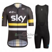 Sky Ropa Ciclismo Culotte Corto 2017 Mangas Cortas AMarillo y Negro