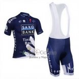 Tinkoff Saxo Bank Ropa Ciclismo Culotte Corto 2013 Mangas Cortas Azul y Blanco