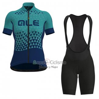 Ale Ropa Ciclismo Culotte Corto 2021 Mujer Mangas Cortas APagado Azul Verde