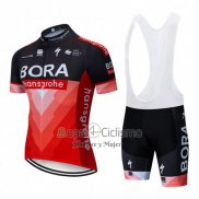 Bora Ropa Ciclismo Culotte Corto 2019 Mangas Cortas Negro Rojo