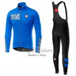 Castelli Raddoppia 2 Ropa Ciclismo Culotte Largo 2019 Hombre Mangas Largas Azul Plata