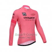 Giro d'Italia Ropa Ciclismo Culotte Largo 2014 Hombre Mangas Largas Rosa