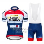 Lotto NL-Jumbo Ropa Ciclismo Culotte Corto 2019 Mangas Cortas Azul Blanco Rojo