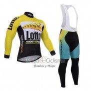 Lotto NL Jumbo Ropa Ciclismo Culotte Largo 2015 Mangas Largas Negro y AMarillo