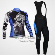 Monton Ropa Ciclismo Culotte Largo 2014 Hombre Mangas Largas Negro y Azul