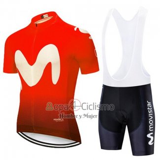 Movistar Ropa Ciclismo Culotte Corto 2020 Mangas Cortas Negro Rojo